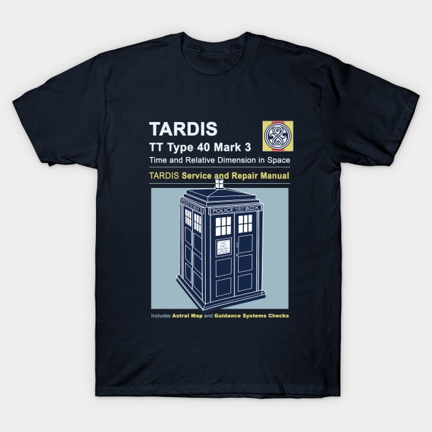 TARDIS Repair Manual T-Shirt by DesignedbyWizards